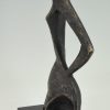 Modern bronze sculpture woman abstract