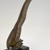 Art Deco bronze pheasant sculpture