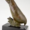 Art Deco scupture bronze faisan