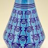 Art Deco vase en céramique bleu turquoise