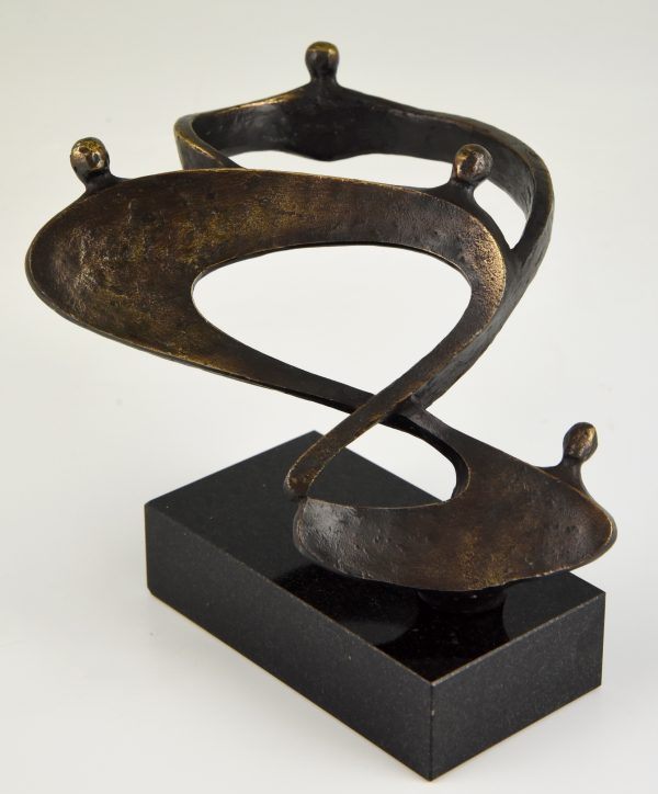 Sculpture abstraite en bronze années 70