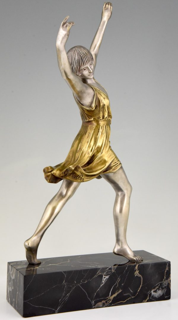 Art Deco bronze sculpture of a dancer