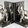 Art Deco Bronze Buchstütze Elefanten