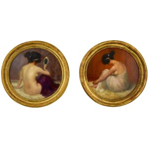 emmanuel-fougerat-art-nouveau-pair-of-circular-oil-paintings-with-nudes-1547579-en-max