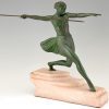 Art Deco sculpture femme à la lance Antiope