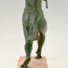 Art Deco sculptuur vrouw met speer Antiope