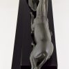 Art Deco sculpture nude with gazelle Seduction.