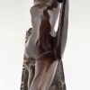 Art Deco sculptuur naakte danseres met sluier