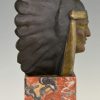 Art Deco bronzen sculptuur Indiaan