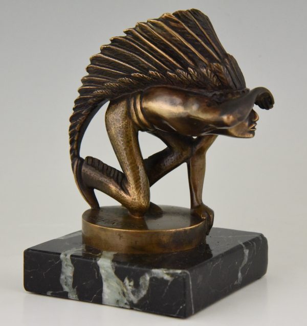 Art Deco mascotte automobile bronze Indien