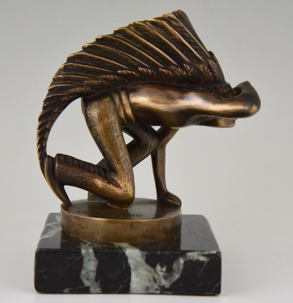 Art Deco mascotte automobile bronze Indien