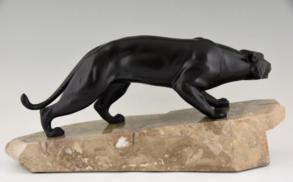 Art Deco bronze sculpture panther.