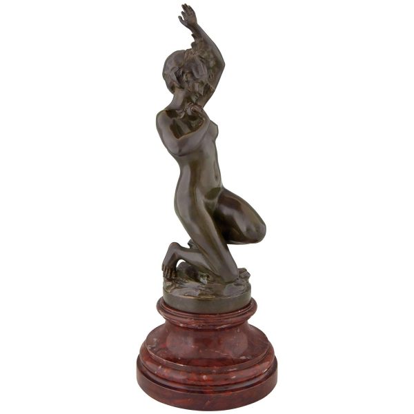 Jugendstil Bronze Skulptur Frauenakt