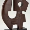 Mid Century Modern abstract bronze sculpture