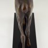 Art Deco bronze sculpture of a female deer