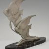Art Deco sculpture of two angelfish