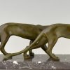 Art Deco Skulptur zwei Panther