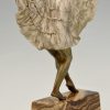 Art Deco Skulptur Bronze Tänzerin Schmetterlingskleid
