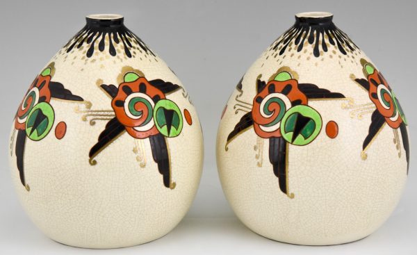 Paar Art Deco Vasen Keramik