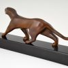 Art deco bronzen beeld panter