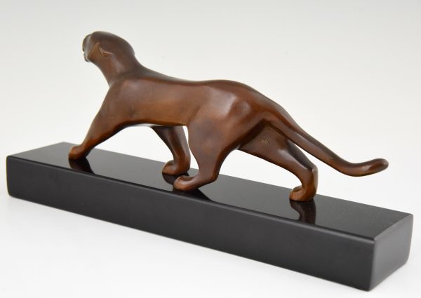 Art deco bronzen beeld panter