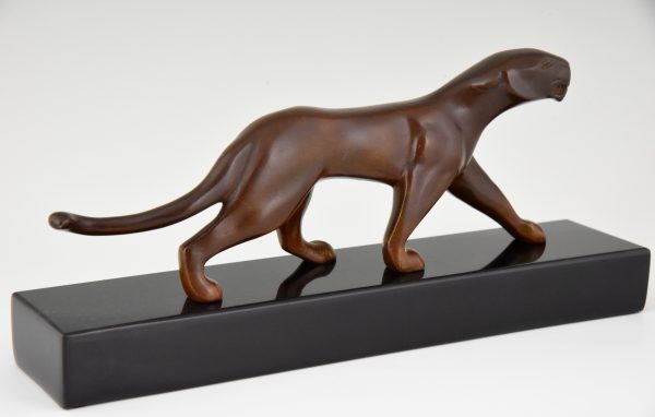 Art deco bronzen beeld panter