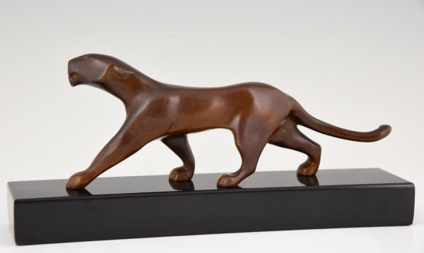 Art Deco bronze panther sculpture