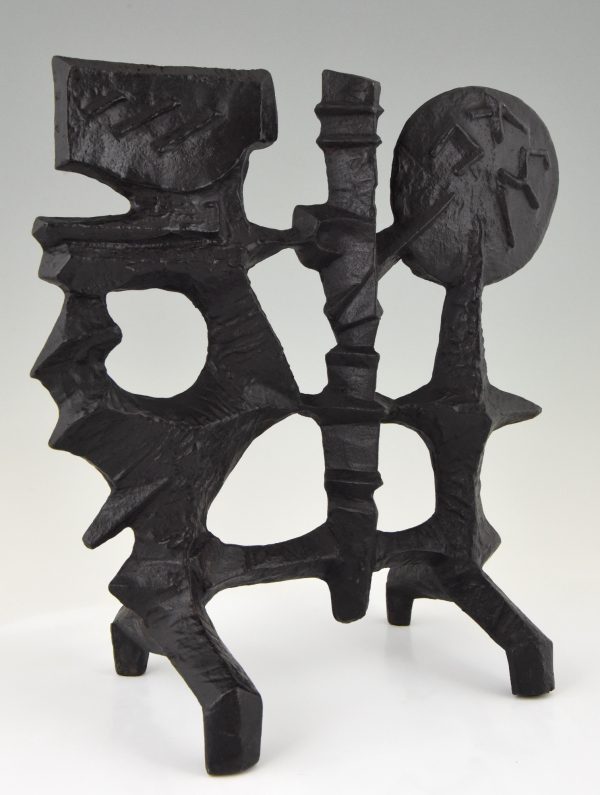 Mid-century modern abstract iron sculpture