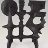 Mid-century modern abstract iron sculpture