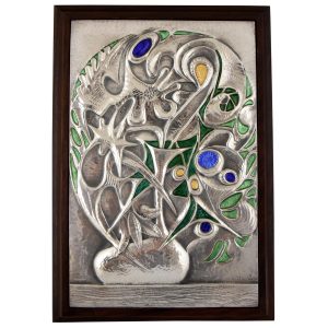 ottaviani-enamelled-sterling-silver-wall-panel-vase-with-flowers-1706648-en-max