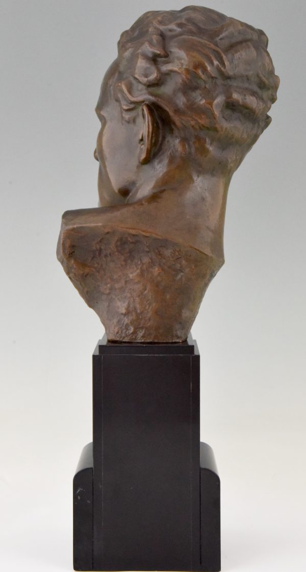 Art Deco Skulptur Bronze Männliche Buste