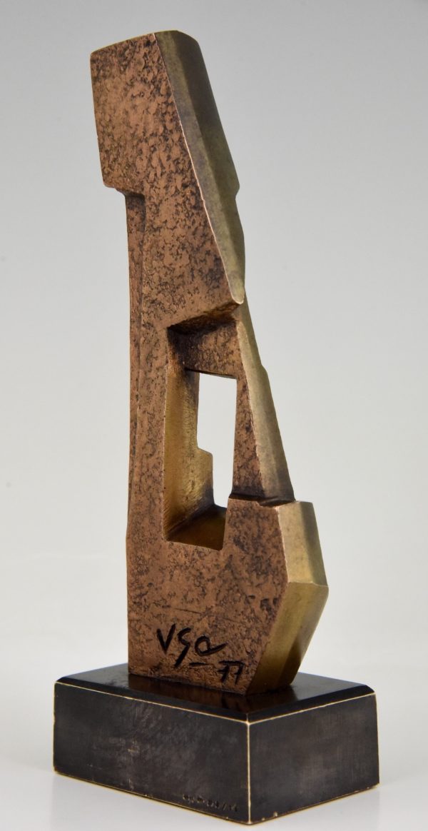 Mid Century modern abstract bronze sculpture