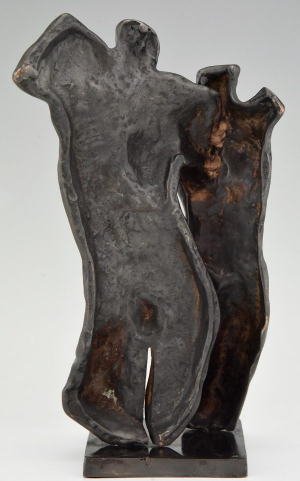 Sculpture bronze moderne torse de femme et homme