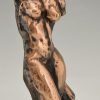 Moderne Bronze Skulptur Weiblicher und Männlicher Torso.
