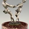 Art Deco Bronze Skulptur Tänzerinnen Tischaufsatz