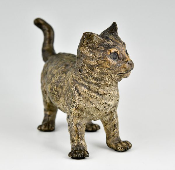Antique Vienna bronze cat sculpture