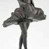 Art Deco sculpture en bronze ballerine