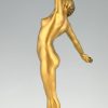Art Deco bronze sculpture of a nude sword dancer