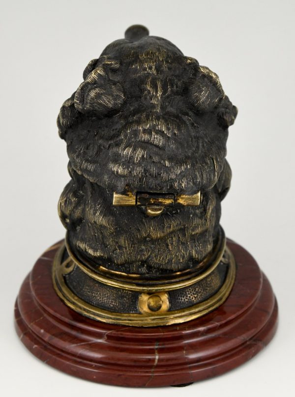 Tintenfass Bronze Bärenkopf
