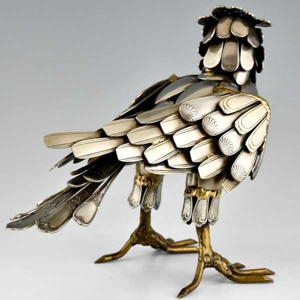 Adler Skulptur von Besteck versilbert
