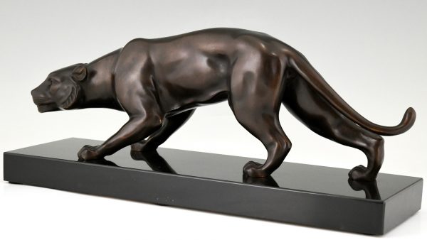 Art Deco bronzen sculptuur panter