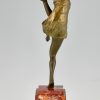 Art Deco bronze sculpture dancer with ball