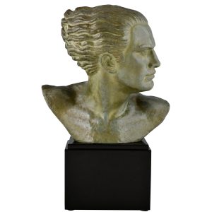 Art Deco bronze male bust Gibert - 1