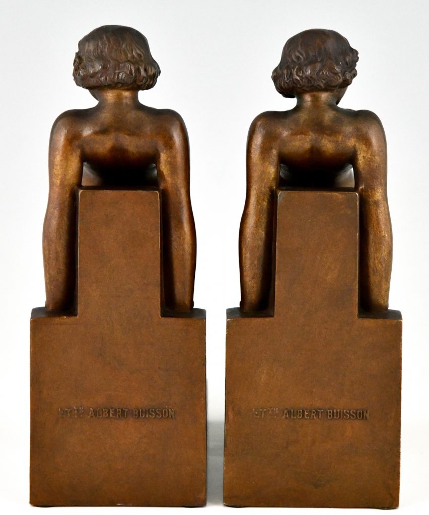 Art Deco Bookends With Nudes Deconamic