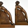 Art Deco bookends with nudes