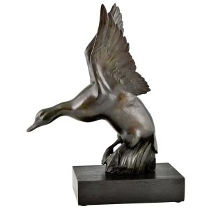 Art deco bronze duck sculpture G.H. Laurent - 1
