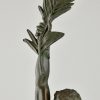 Art Deco sculptuur man met palm tak Pierre le Faguays