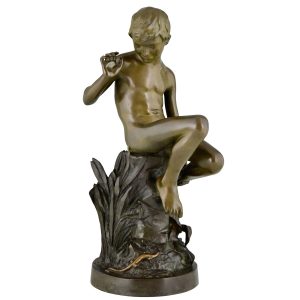 Antique bronze sculpture boy Jacobs - 1