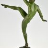 Art Deco bronzen sculptuur van een dansend naakt