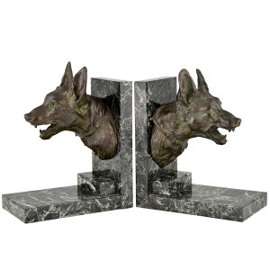 Art Deco bronze dog bookends Varnier - 2